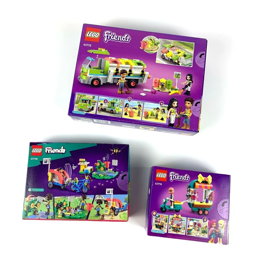 Lego Friends Lot of 3 Sets 41712 Recycle Truck 41719 Fashion‎ Boutique 41738 Dog